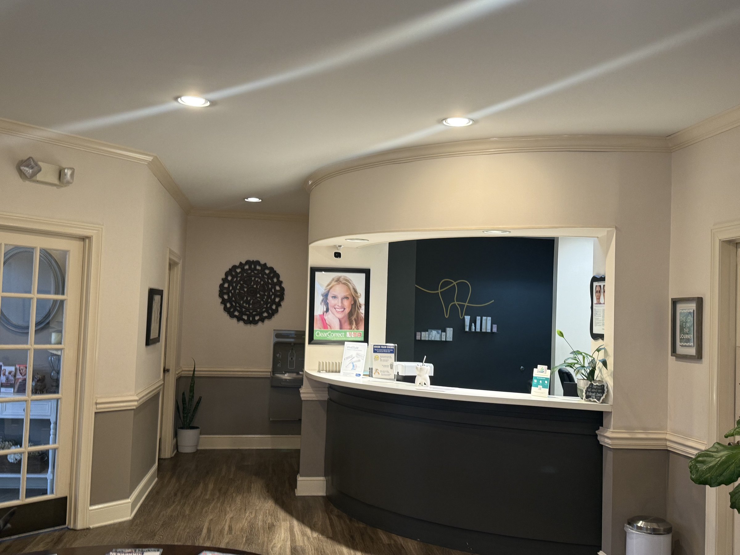 Warm, welcoming interior of Hallmark Dentistry